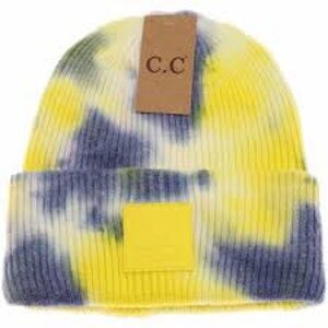 C.C Womens Tie-Dye Beanie - Yellow and Blue
